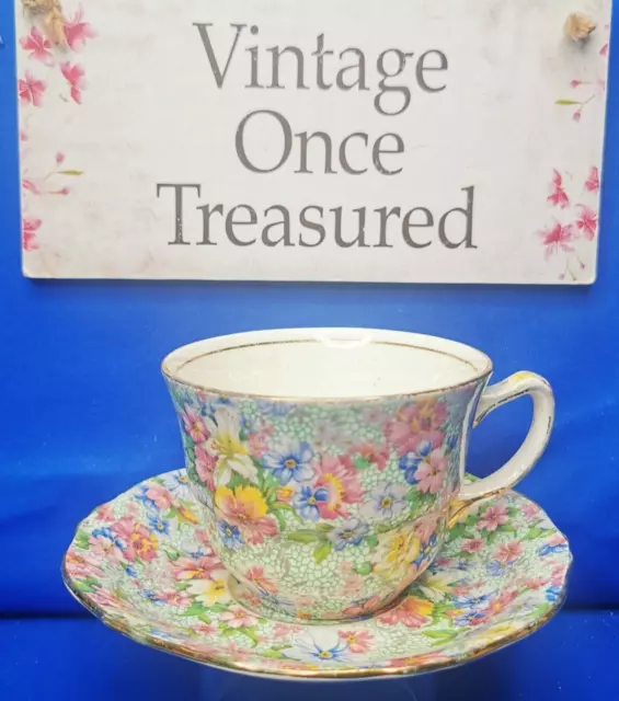 Royal Winton MARION CHINTZ * TEA CUP & SAUCER Set * Vintage 1950s VGC (a)