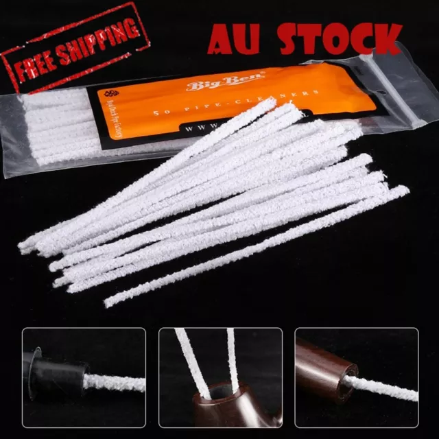 50pcs Smoking Pipe Cleaners Blend Cotton Rods Tobacco Mouthpiece Disposable Tool