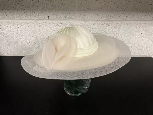 Vintage Mitzi Lorenz Hat - Cream Pink Blush Wedding Formal