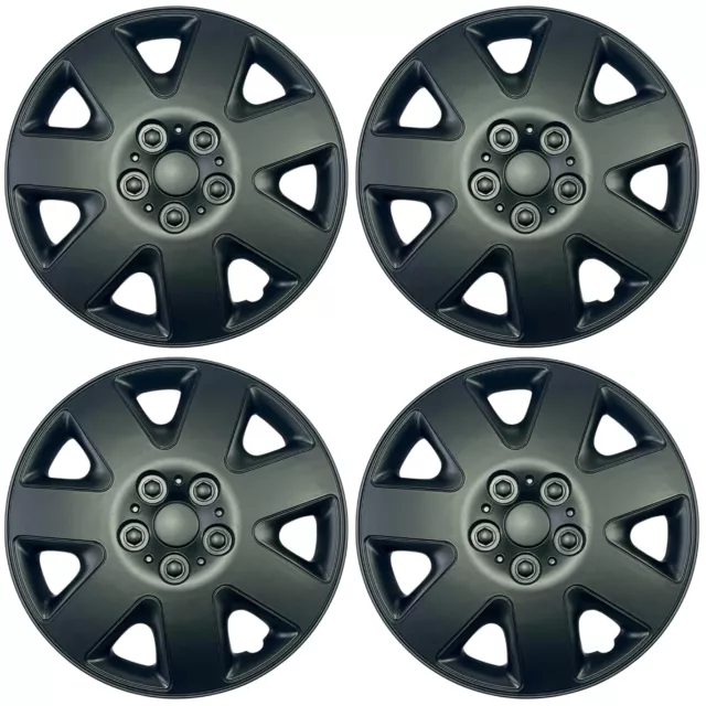 15 Inch Black Wheel Trims Set of 4 15" Car Wheel Trim Covers Hub Caps 4 Pack ABS