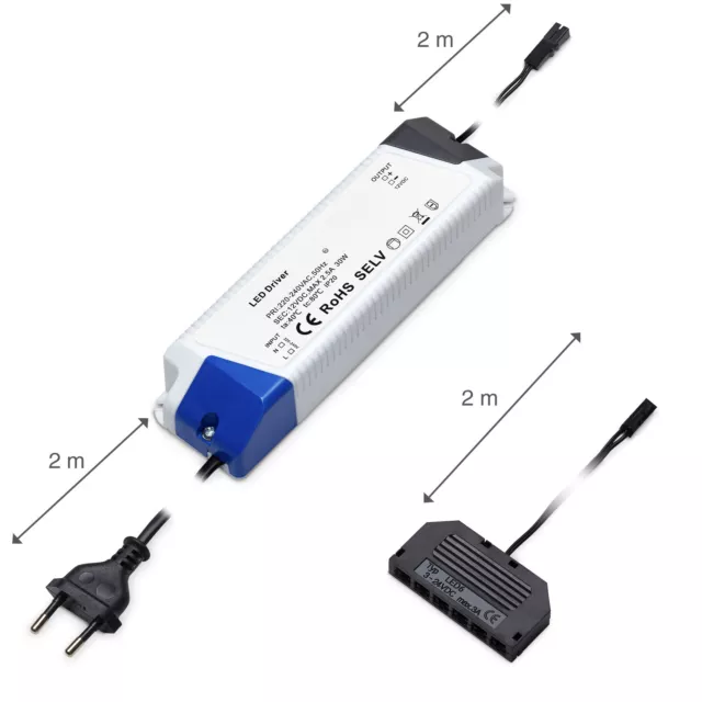 SO-TECH® LED Transformator 12 VDC mit 6-fach miniAMP Verteiler Trafo Netzadapter