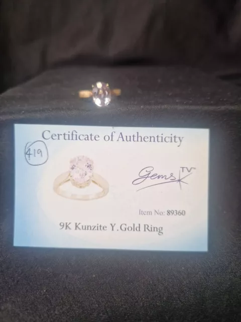 9k Kunzite Yellow Gold Ring