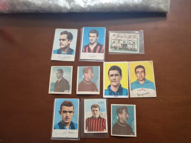 CALCIATORI anni 50 60 lotto 10 figurine cartonate editori vari