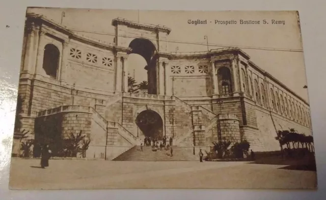 Cartolina Cagliari prospetto Bastione S.Remy Autentica primi 900 Viaggiata 11/16