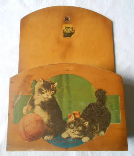 Ancien Porte Lettres Courriers Decors Chats