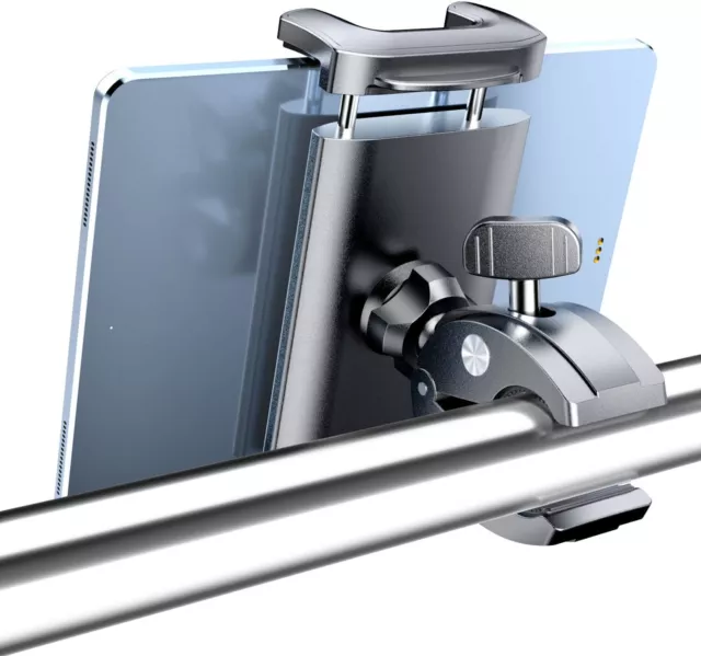 iPad Holder for Treadmill, iPad Clamp Mount for Exercise Spin Bike Adjustable