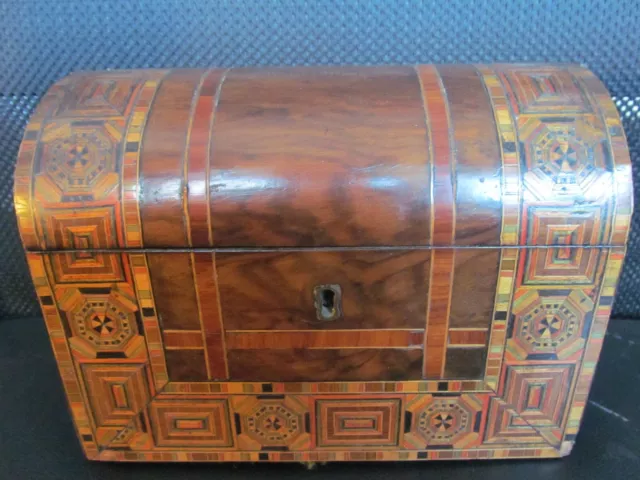 Fine   Tunbridge ware Tea caddy 3