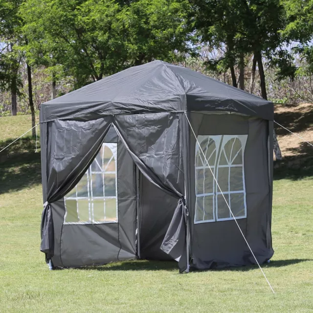 Grau Pop-up Pavillon Festzelt Vordach Zelt Waterproof 2X2m 3X3m Garten Zelt