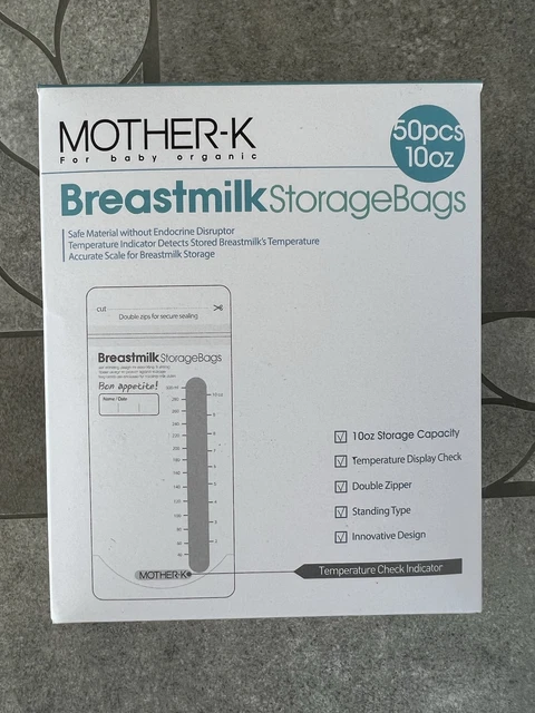 NIB Mother-K Breast Milk Storage Bags 10oz 50pcs