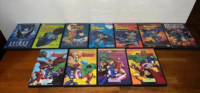 Dc Comics Batman And Marvel Avengers DVDs Bulk Lot Of 11 Assorted Superhero DVDs