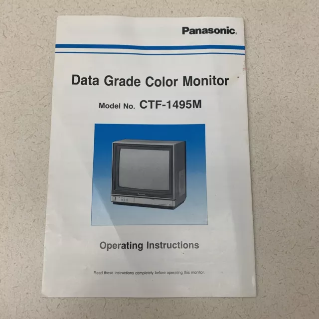 Panasonic TV CTF-1465M Original Operating Instructions