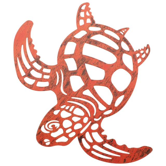 Tortoise Decor Ocean Wall Art Bathroom Metal Coastal Turtle Iron Hanging Crafts