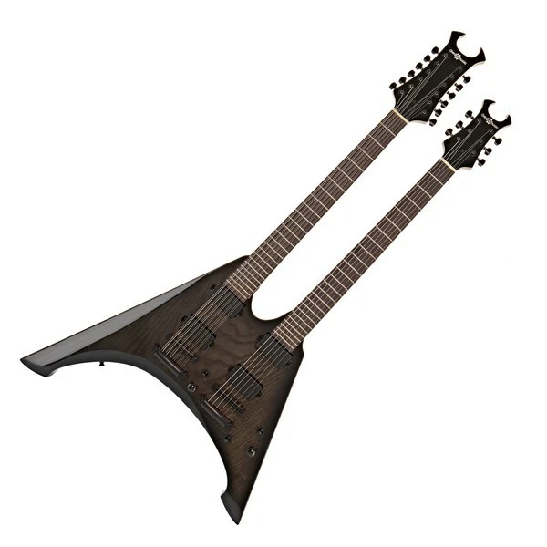 HARLEM V DOUBLE Neck Guitar by Gear4music Black 286.99 PicClick UK