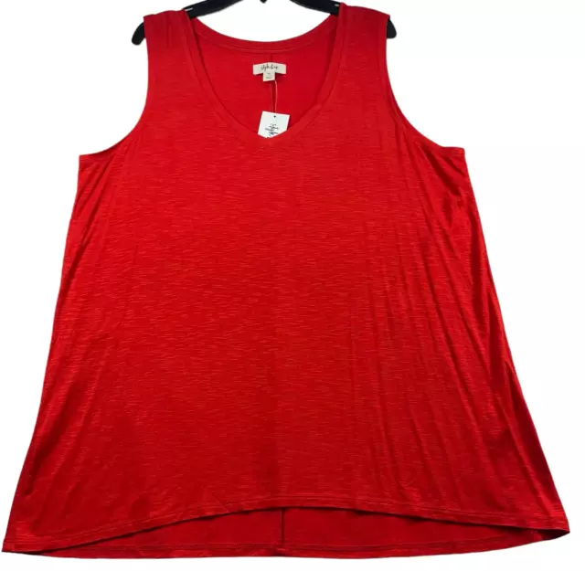 Style and Co Tank Top Womens plus size 0X Red Drapey Sleeveless Stretch New