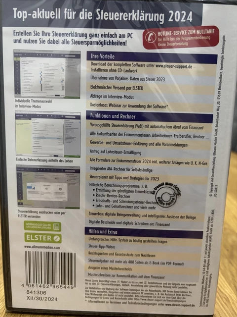 ALDI STEUERSOFTWARE 2024 Steuererklärung Steuern Einkommensteuer CD