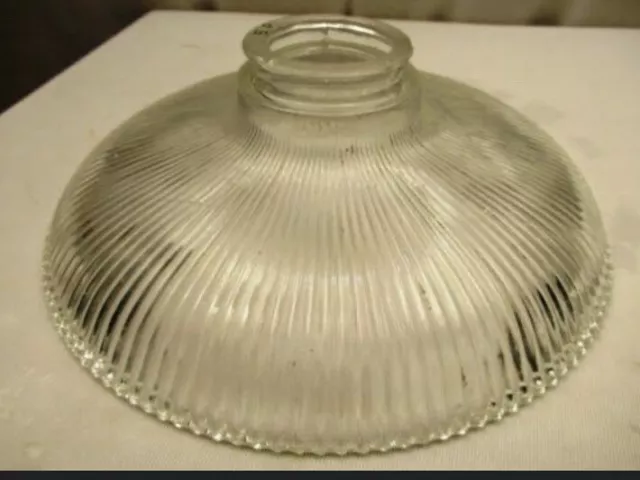 Vintage Holophane Glass Dish Light Shade Pendant Ribbed Glass