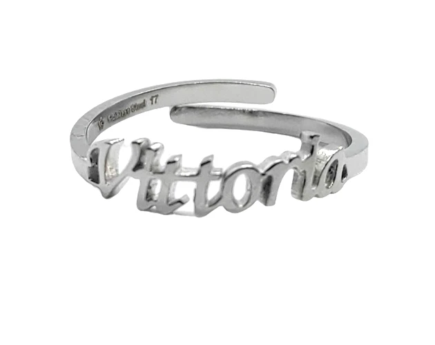Anello Con Nome In Acciaio Regolabile - Design Elegante, Disponibile In Argento E Oro - Foto 7
