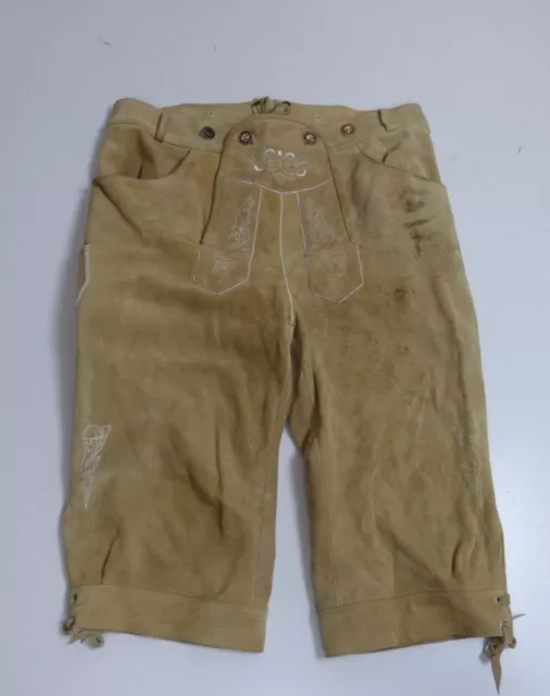 Pantaloni al ginocchio folcloristici uomo Oktoberfest Wies'sn camoscio taglia 52 beige