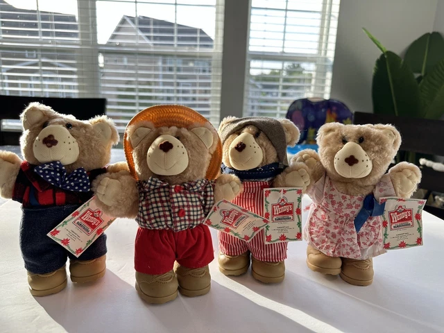 Bear Furskin Lot 4 Stuffed Plush Girl Hattie Boy Boone Dudley Farrell 1986 Wendy