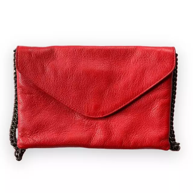 J. Crew Factory Leather Envelope Clutch in Coral 2