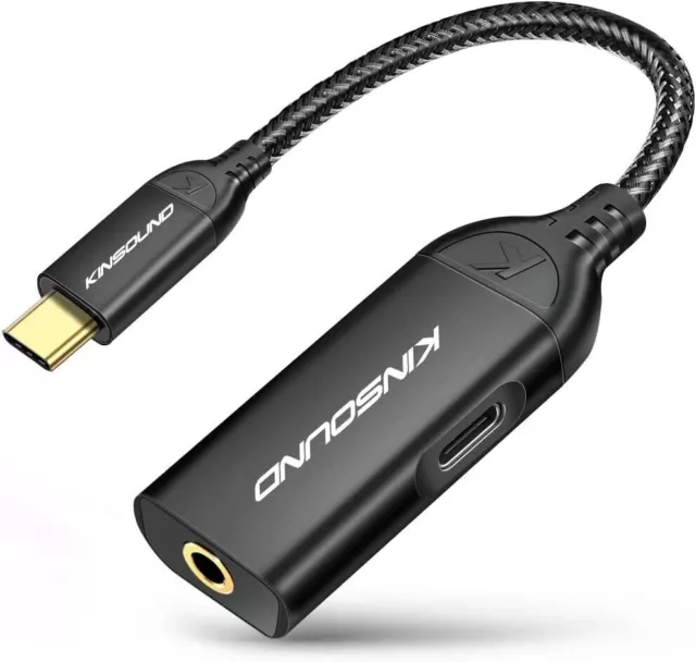 USB C to 3.5 mm Jack Adapter, 24bit Hi-Res Sound Type C to Audio Connector