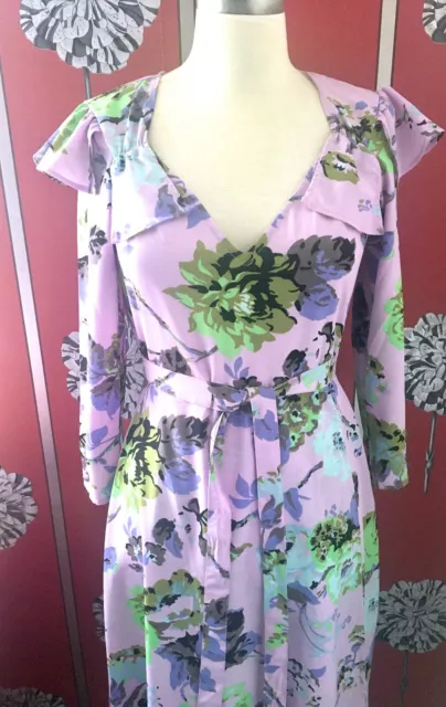 Asos Premium Floral Ruffles Midi Dress Uk 8 Used Once In Shoot 2