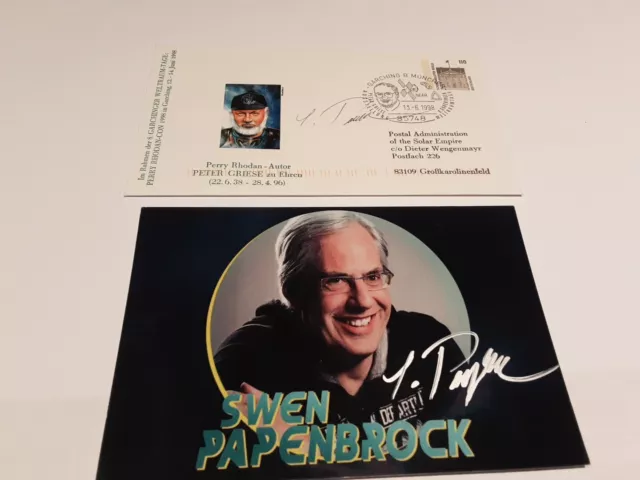 Perry Rhodan Philatelie Peter Griese Umschlag und signiertes Papenbrock Foto