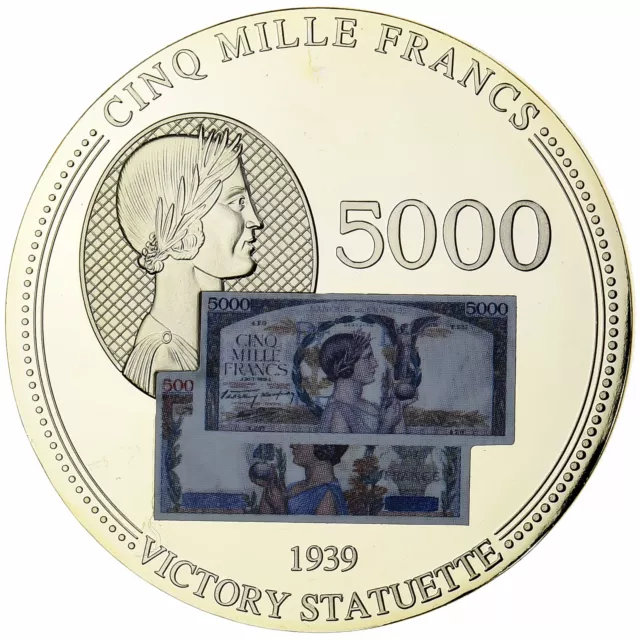 [#1162932] Frankreich, Medaille, Les Anciens Francs, billet de 5000 Francs Victo