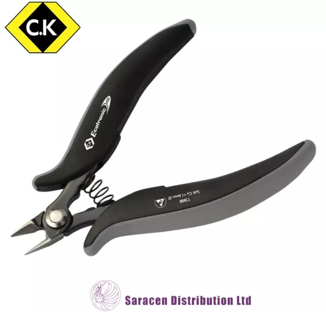 Ck Micro Precision Esd Ecotronic Side Cut Pliers, Relieved Jaw - T3888