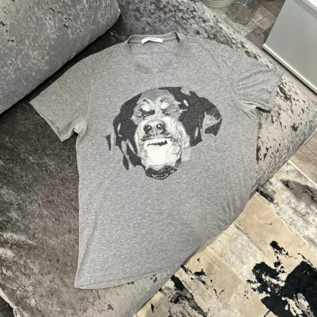 GIVENCHY Rottweiler Grey Cuban Slim Large T Shirt
