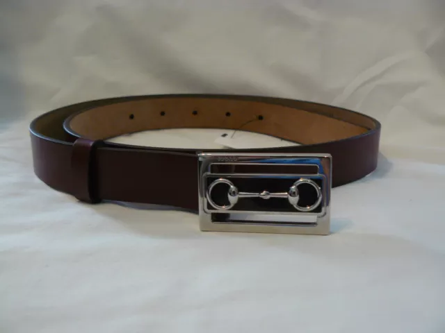 Nwt Gucci Horsebit Burgundy Leather Belt Size 85(34)