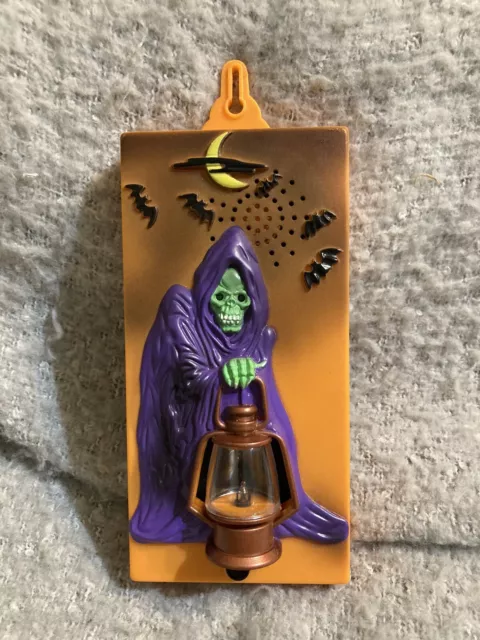 Vtg 1995 Halloween Electronic Lights & Talking Grim Reaper Doorbell horror Works