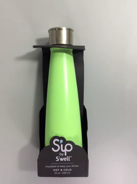 Sip by Swell Water Bottle 15 oz Stainless Steel Insulated Hot&Cold. Green