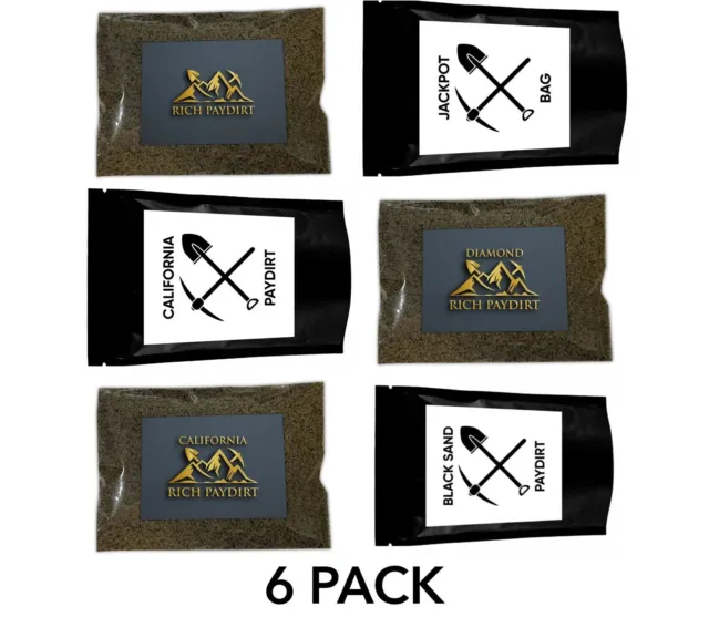 Bundle Paydirt Bags Guaranteed Rich Gold Panning Paydirt | 6 Bags Gold Hunt