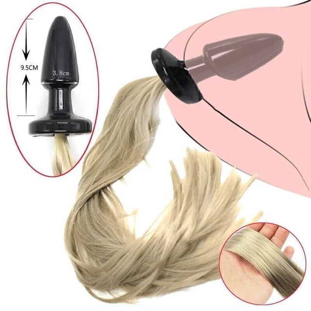 BLONDE-HORSE-PLAY-ANAL-TAIL-BUTT-PLUG-LONG-SILICONE-PONY-PLUG-SM-FETISH ...