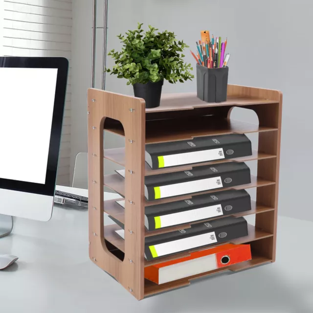 Modern Holz Aktenschränke Büro Papier Organisator 7 Fächer Dokumentenhalter