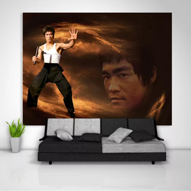 Bruce Lee Wandteppich Kunst Wandbehang Tisch Bettdecke Poster