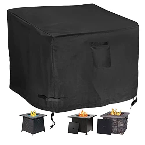 MONLIVVU Fire Pit Cover Square 32 Inch, Waterproof 600D Heavy Duty with PVC