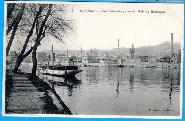 Cpa 92 Suresnes - Vue Generale Prise Du Bois De Boulogne