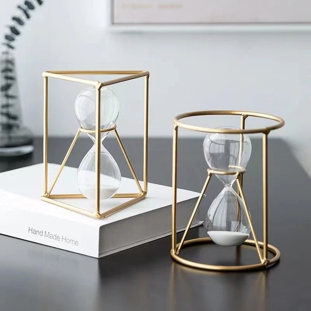 60 Minute Hourglass Sand Timer with Metal Frame Sturdy Countdown Decoration Gift