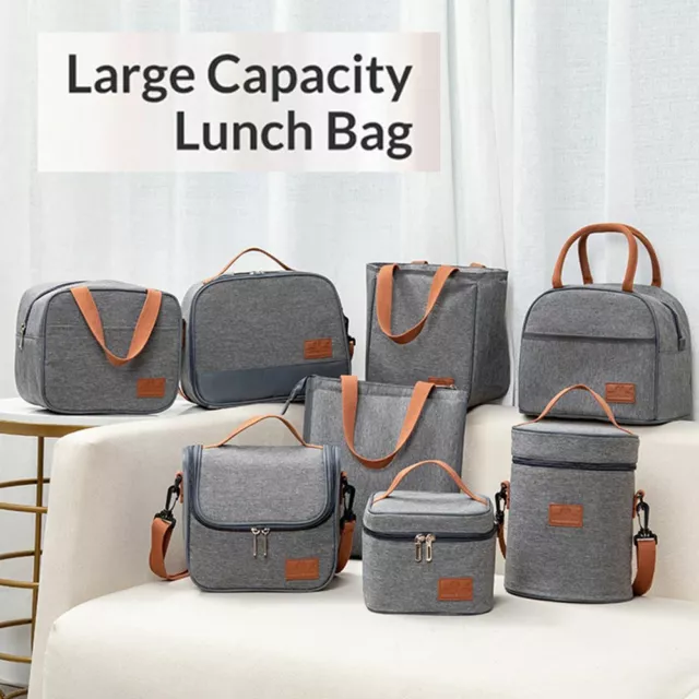 Portable Thermal Insulated Cooler Bento Lunch Bag Tote Family Travel Picnic AU`