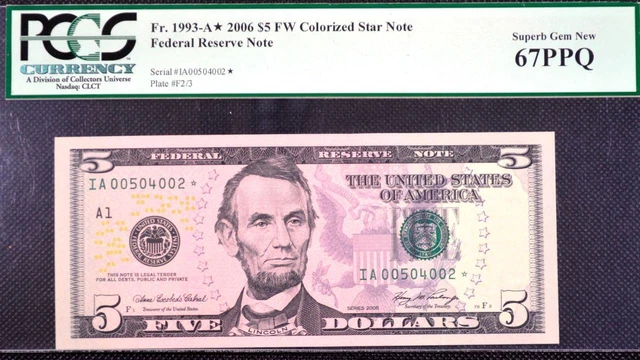 Fr. 1993-A* $5.00 2006 star Superb Gem New 67 PPQ PCGS Free Ship