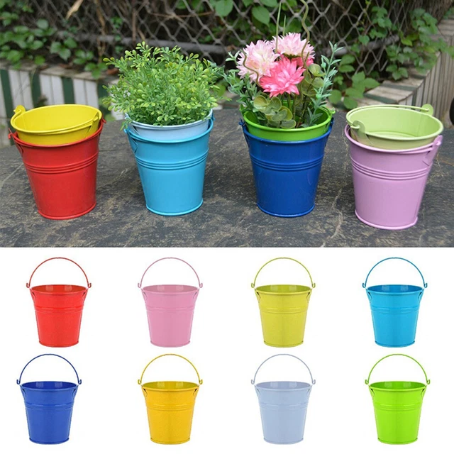 Oval Verzinkt Pflanzer Suspension Blumentopf Garten Hängen Eimer 3