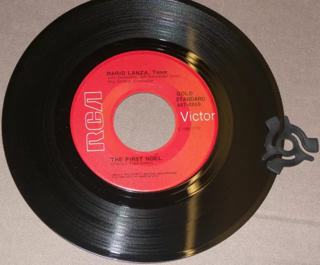Mario Lanza Silent Night First Noel 7" Single Ex RCA U.S. Gold Standard 4470850