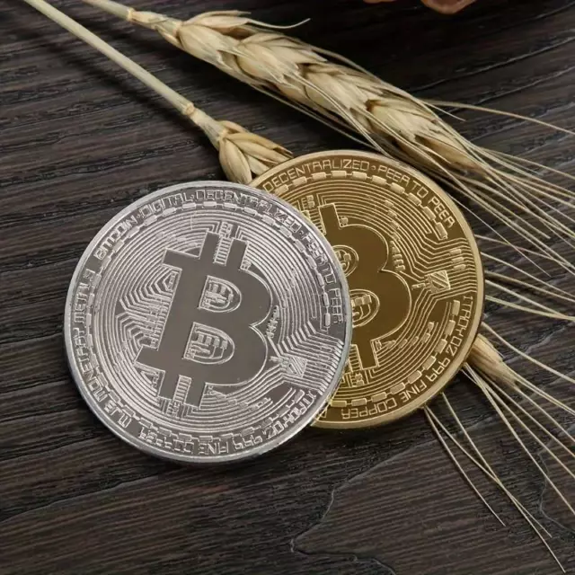 Piece De Collection Crypto Bitcoin Btc Neuf Metal Couleur Or, Argent Ou Cuivre