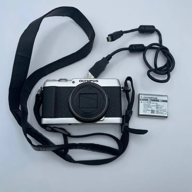 OLYMPUS STYLUS SH-3 Silver 16MP 24x Zoom Digital Camera w/ Battery