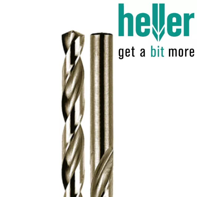 GERMAN QUALITY HELLER HSS-CO COBALT DRILL BITS - ALL SIZES Cuts Hard Metal Steel