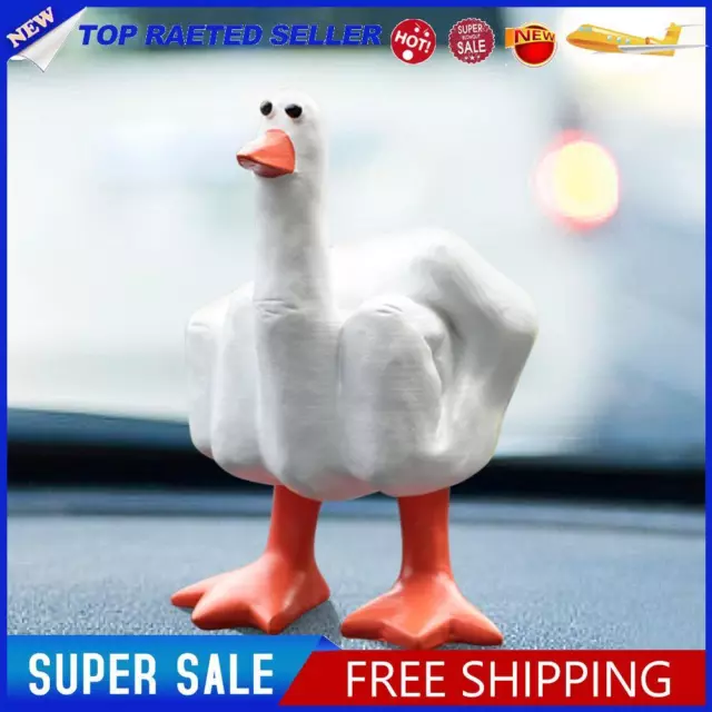 Middle Finger Small Duck Sculpture Resin Funny Duck Statue Creative Desktop Gift