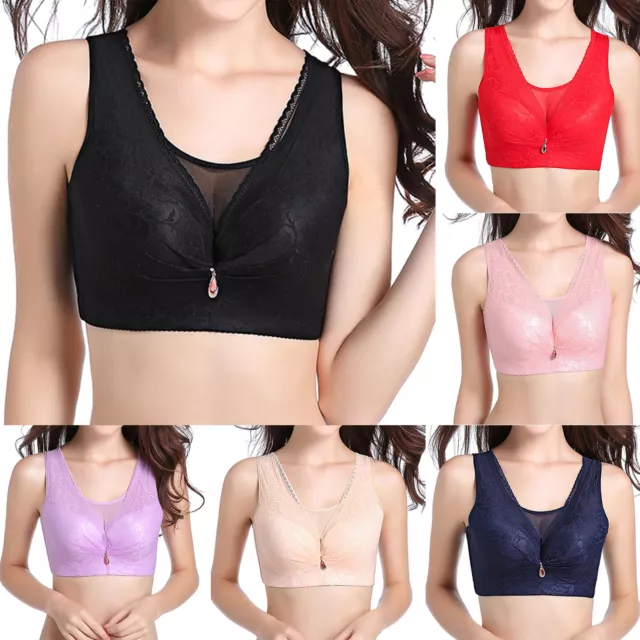 Women Wireless Sports Bra Lace Bra Breast Full Cup Thin Underwear Plus Size