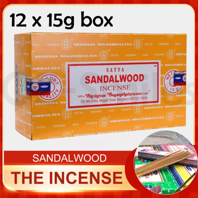 12 X 15g FRESH SATYA SAI BABA - SANDALWOOD INCENSE STICKS NAG CHAMPA